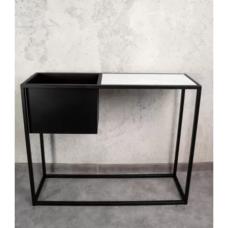 Konsola loftowa z donicą Verde 100×30 cm – Czarna | nowoczesna konsola