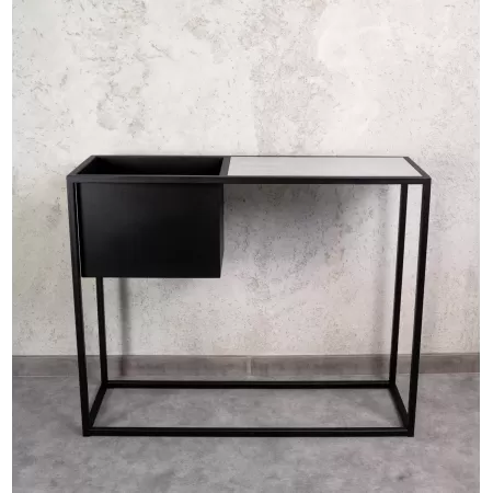 Konsola loftowa z donicą Verde 100×30 cm – Czarna | nowoczesna konsola