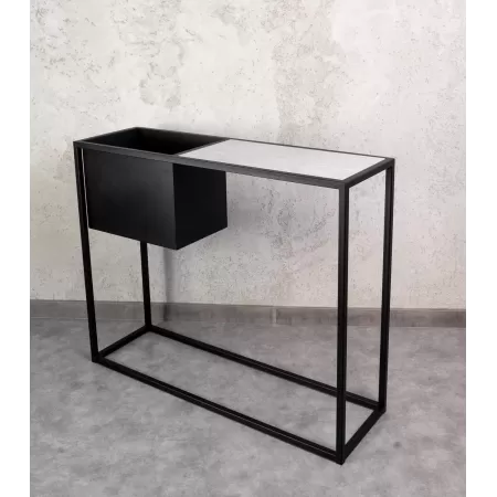 Konsola loftowa z donicą Verde 100×30 cm – Czarna | nowoczesna konsola