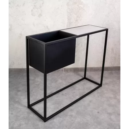 Konsola loftowa z donicą Verde 100×30 cm – Czarna | nowoczesna konsola