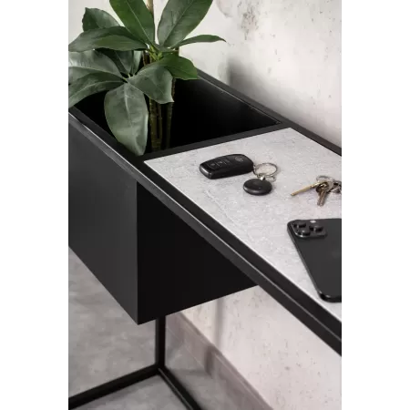 Konsola loftowa z donicą Verde 100×30 cm – Czarna | nowoczesna konsola