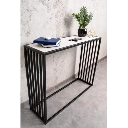 Konsola loftowa PION 100×30 cm – Czarna | nowoczesna konsola Loft