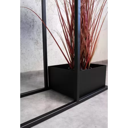 Konsola loftowa z dwiema donicami Verde 100×30 cm – Czarna | nowoczesn