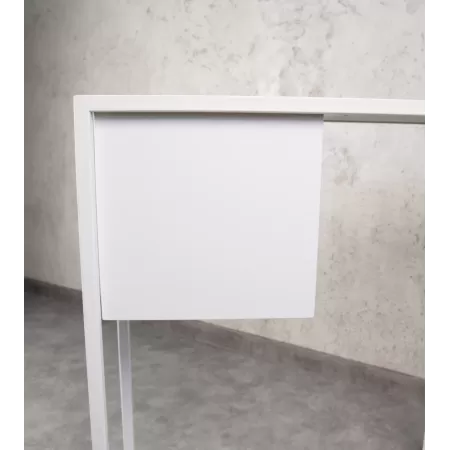 Konsola loftowa z dwiema donicami Verde 100×30 cm – Biała