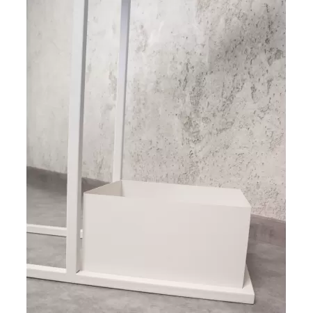Konsola loftowa z dwiema donicami Verde 100×30 cm – Biała