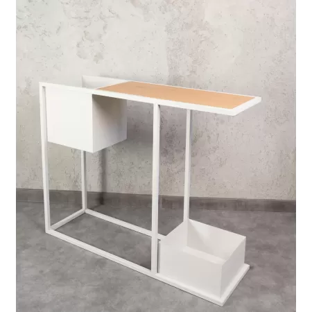 Konsola loftowa z dwiema donicami Verde 100×30 cm – Biała