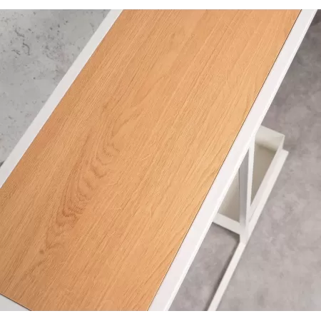 Konsola loftowa z dwiema donicami Verde 100×30 cm – Biała