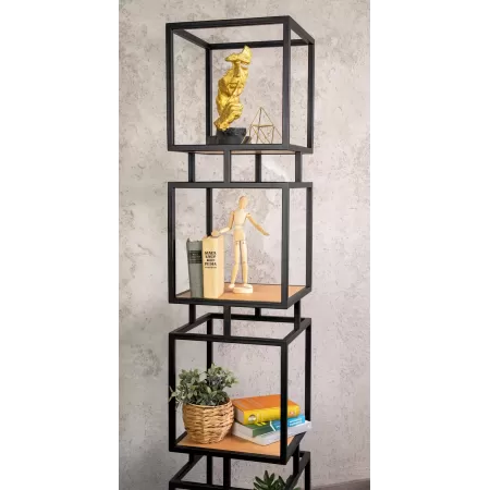 Regał loftowy STRATO 190 cm – Czarny | nowoczesny regał do salonu LOFT