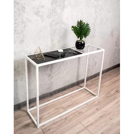 Konsola loftowa 100×30 cm – Biała| nowoczesna konsola do Loft