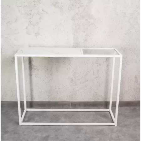 Konsola loftowa 100×30 cm – Biała| nowoczesna konsola Loft