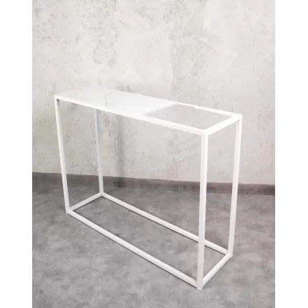 Konsola loftowa 100×30 cm – Biała| nowoczesna konsola Loft