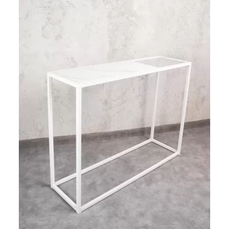 Konsola loftowa 100×30 cm – Biała| nowoczesna konsola Loft
