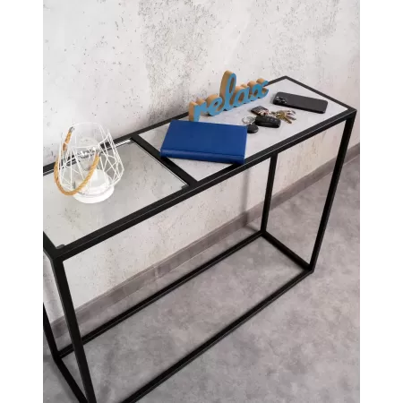 Konsola loftowa 100×30 cm – Czarna| nowoczesna konsola Loft