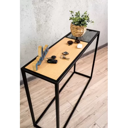 Konsola loftowa 100×30 cm – Czarna | nowoczesna konsola Loft