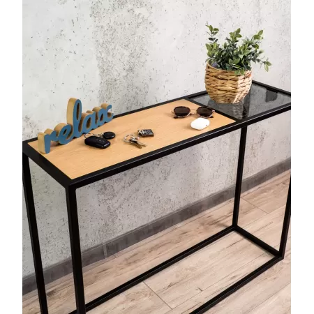 Konsola loftowa 100×30 cm – Czarna | nowoczesna konsola Loft