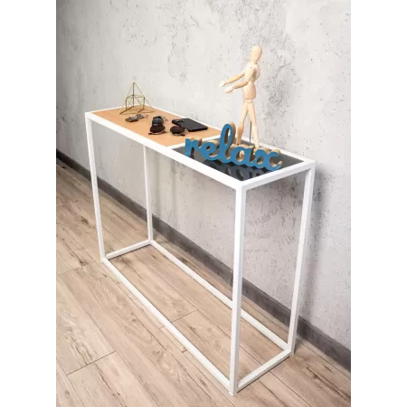 Konsola loftowa 100×30 cm – Biała | nowoczesna konsola Loft