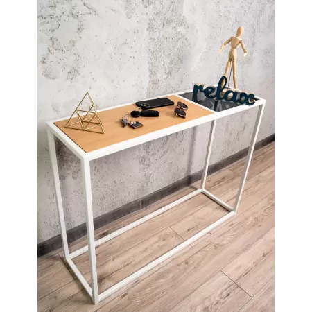 Konsola loftowa 100×30 cm – Biała | nowoczesna konsola Loft