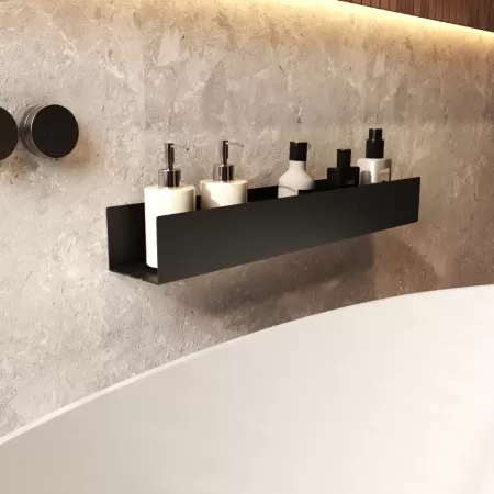 Półka łazienkowa SIDE PLUS 60 cm – czarna, z wysokimi bokami