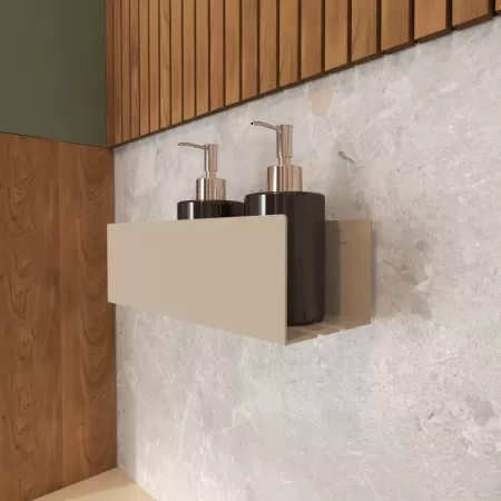 Półka łazienkowa SIDE PLUS 25 cm – kaszmir, z wysokimi bokami