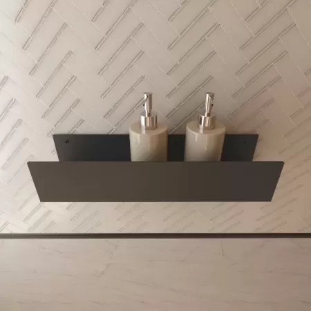Półka łazienkowa SIDE PLUS 40cm – czarna, z wysokimi bokami