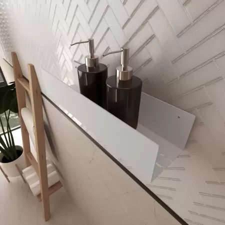 Półka łazienkowa SIDE PLUS 40 cm – biała, z wysokimi bokami