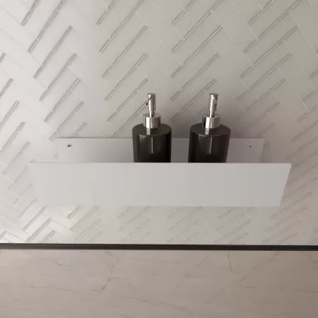 Półka łazienkowa SIDE PLUS 40 cm – biała, z wysokimi bokami