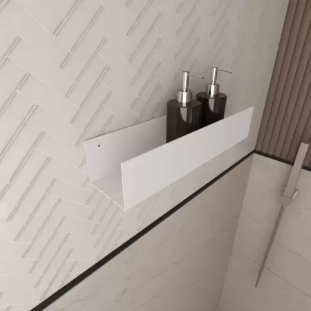 Półka łazienkowa SIDE PLUS 40 cm – biała, z wysokimi bokami