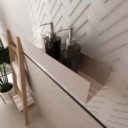 Półka łazienkowa SIDE PLUS 40 cm – kaszmir, z wysokimi bokami