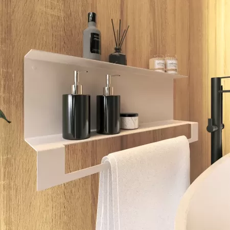 Półka łazienkowa COMBI 60 cm, KASZMIR - dwie półki, uchwyt na ręczniki
