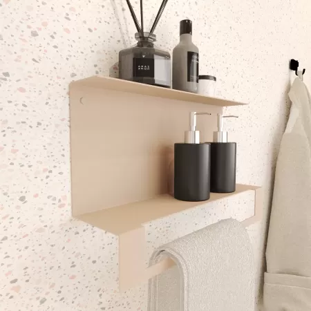 Półka łazienkowa COMBI 40 cm, KASZMIR - dwie półki, uchwyt na ręczniki