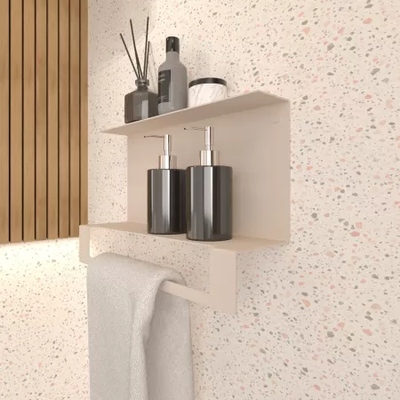 Półka łazienkowa COMBI 40 cm, KASZMIR - dwie półki, uchwyt na ręczniki