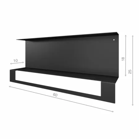 Półka łazienkowa COMBI 60 cm, CZARNA - dwie półki, uchwyt na ręczniki