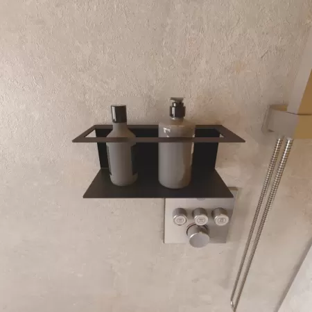 Półka łazienkowa LINER 30 cm, CZARNA - miejsce na szampony