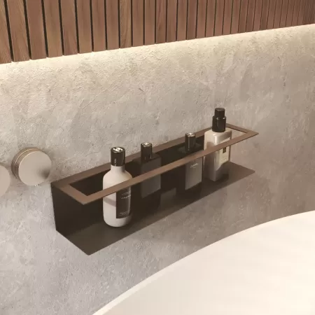 Półka łazienkowa LINER 40 cm, CZARNA - miejsce na szampony