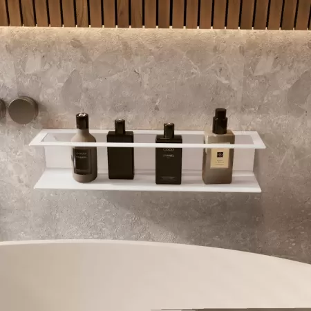 Półka łazienkowa LINER 40 cm, BIAŁA - miejsce na szampony