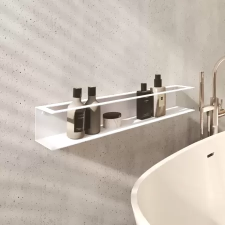 Półka łazienkowa LINER 60 cm, BIAŁA - miejsce na szampony