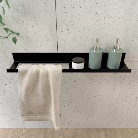 Półka łazienkowa OPEN 60 cm, CZARNA - miejsce na kosmetyki, uchywt ręc