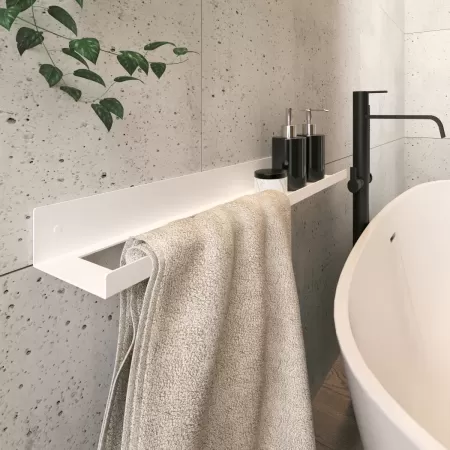 Półka łazienkowa OPEN 60 cm, BIAŁA - miejsce na kosmetyki, uchywt ręcz