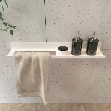 Półka łazienkowa OPEN 60 cm, BIAŁA - miejsce na kosmetyki, uchywt ręcz