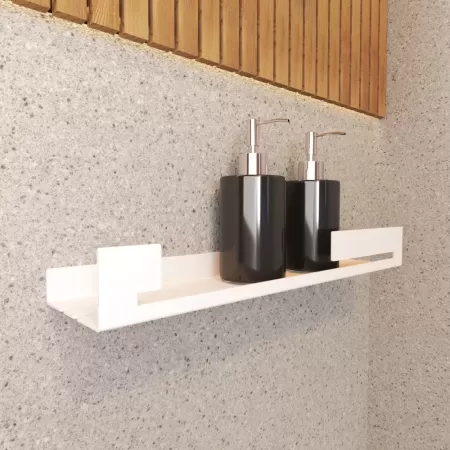 Półka łazienkowa SLIT  40 cm, Biała z designerską ścianką