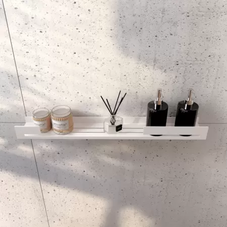 Półka łazienkowa SLIT 60 cm, Biała z designerską ścianką