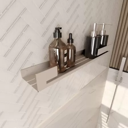 Półka łazienkowa SLIT 50 cm, Kaszmir z designerską ścianką