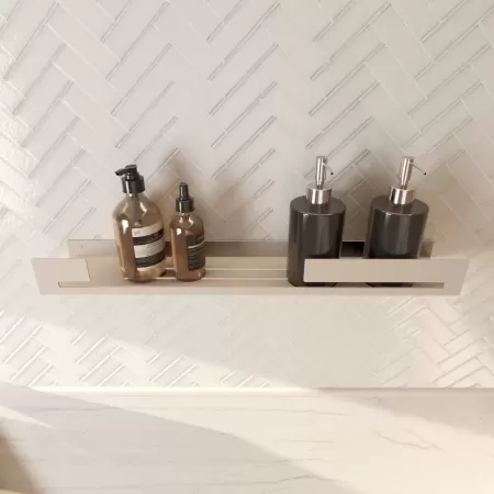 Półka łazienkowa SLIT 50 cm, Kaszmir z designerską ścianką