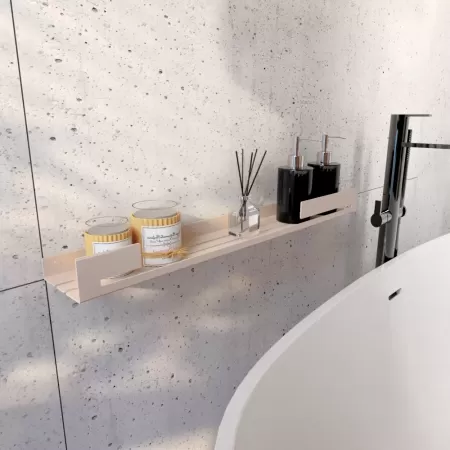 Półka łazienkowa SLIT 60 cm, Kaszmir z designerską ścianką