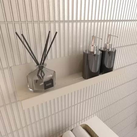 Półka łazienkowa IRONA 40 cm, Kaszmir z wysoką ścianką wewnętrzną