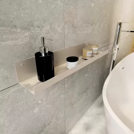 Półka łazienkowa IRONA 60 cm, Kaszmir z wysoką ścianką wewnętrzną