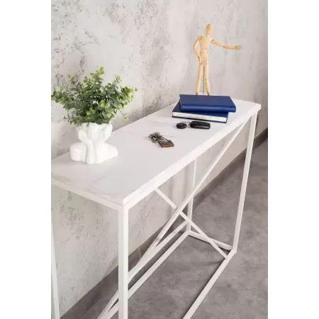 Konsola loftowa MIXO 100×30 cm – Biała | nowoczesna konsola Loft