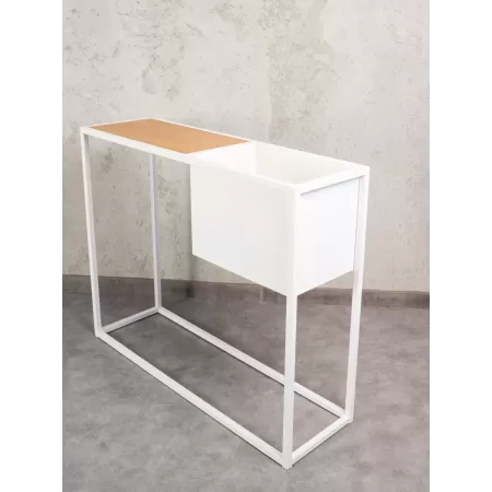 Konsola loftowa z donicą Verde 100×30 cm – Biała | nowoczesna konsola