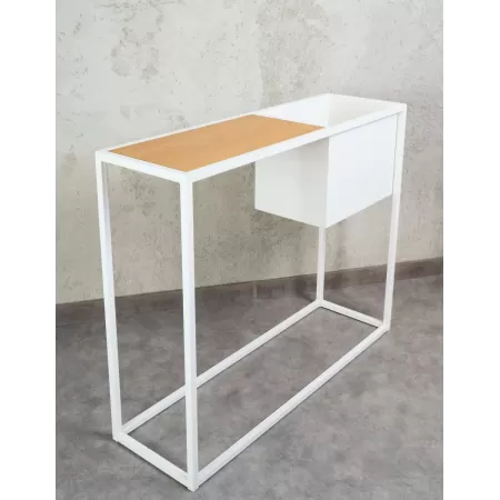 Konsola loftowa z donicą Verde 100×30 cm – Biała | nowoczesna konsola