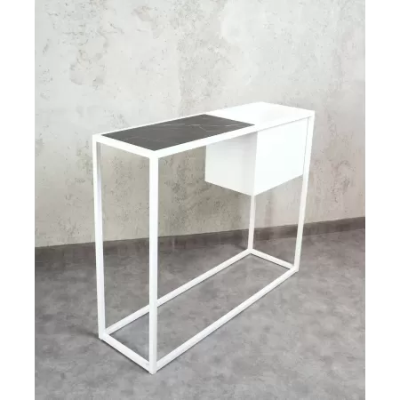 Konsola loftowa z donicą Verde 100×30 cm – Biała | nowoczesna konsola